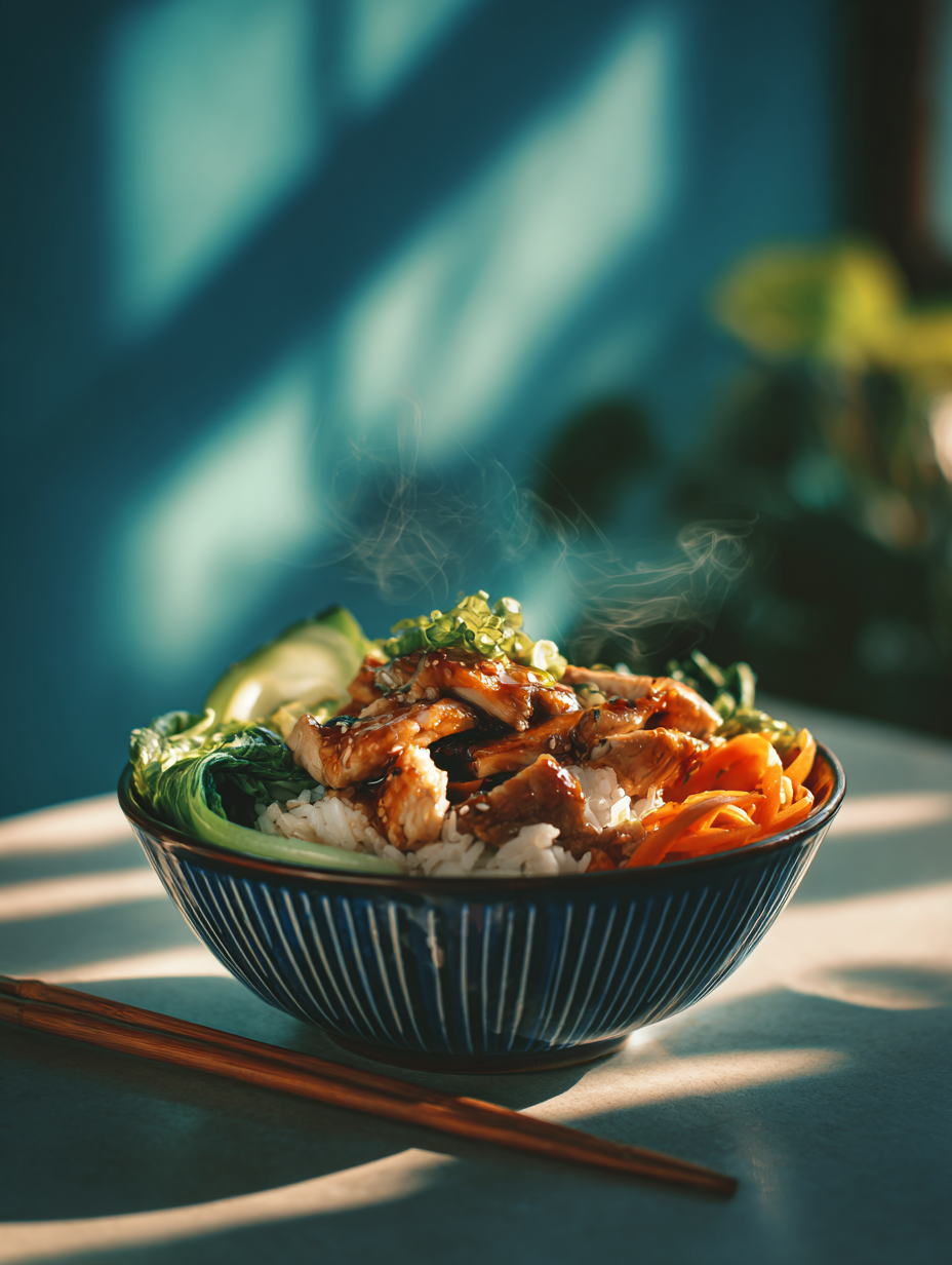Sticky Chicken Rice Bowl 🍚🍗 - Featured Image
