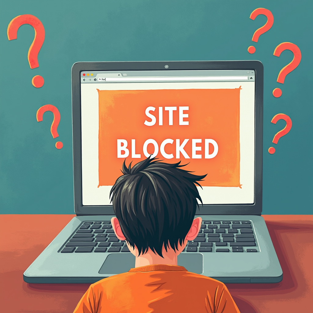 Confused person blocked from website