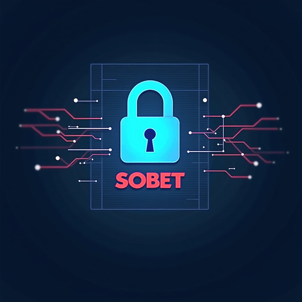 Digital lock icon Sbobet logo secure data