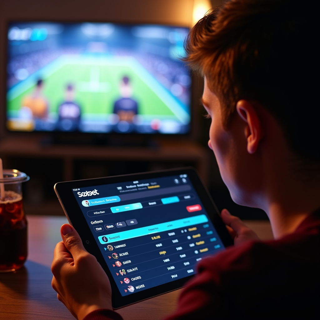 Antarmuka Sbobet taruhan e-sports di tablet