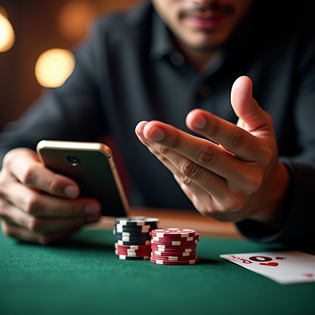 Pemain slot mencatat pola di smartphone