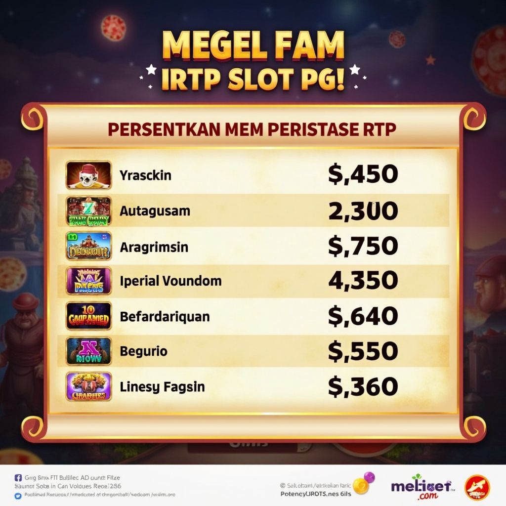 Grafik batang persentase RTP dari game slot