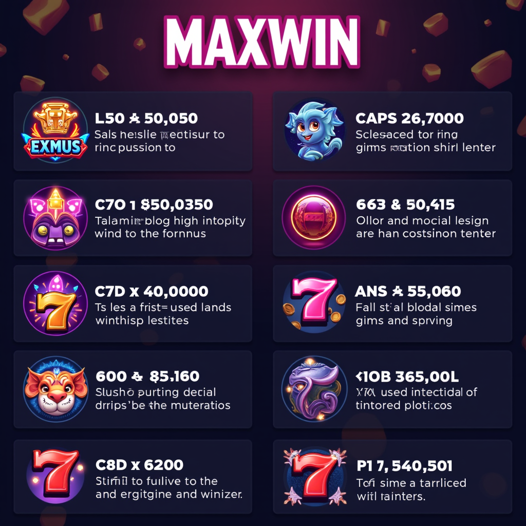 Infografis konsep Maxwin slot winrate tinggi