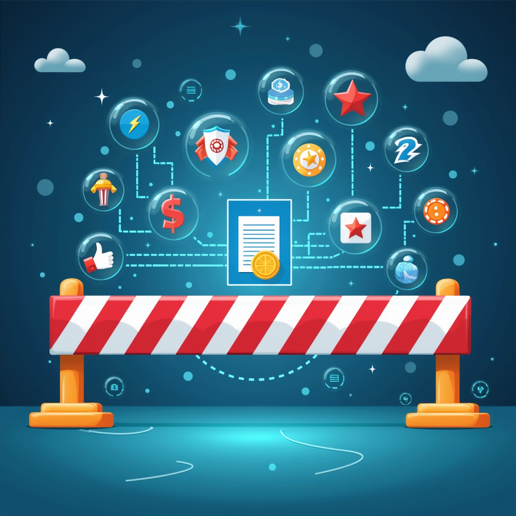 Digital barrier blocking online gambling