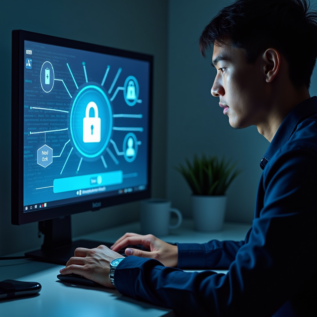 Transaksi online aman di komputer